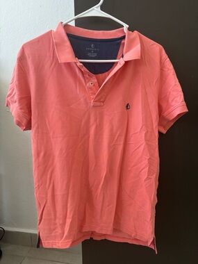 Seaport Men’s Coral Pink Short Sleeve Polo Shirt - Size M
